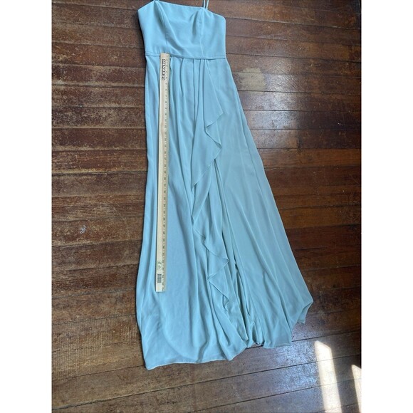 New David’s Bridal Dusty Sage Green Bridesmaids Dress Spaghetti Strap Cascade 2 - Picture 8 of 8